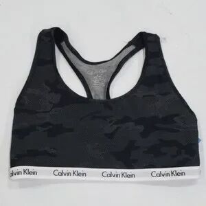 Calvin Klein Racerback Cotton Logo Bralette Camouflage Camo Women’s size Large
